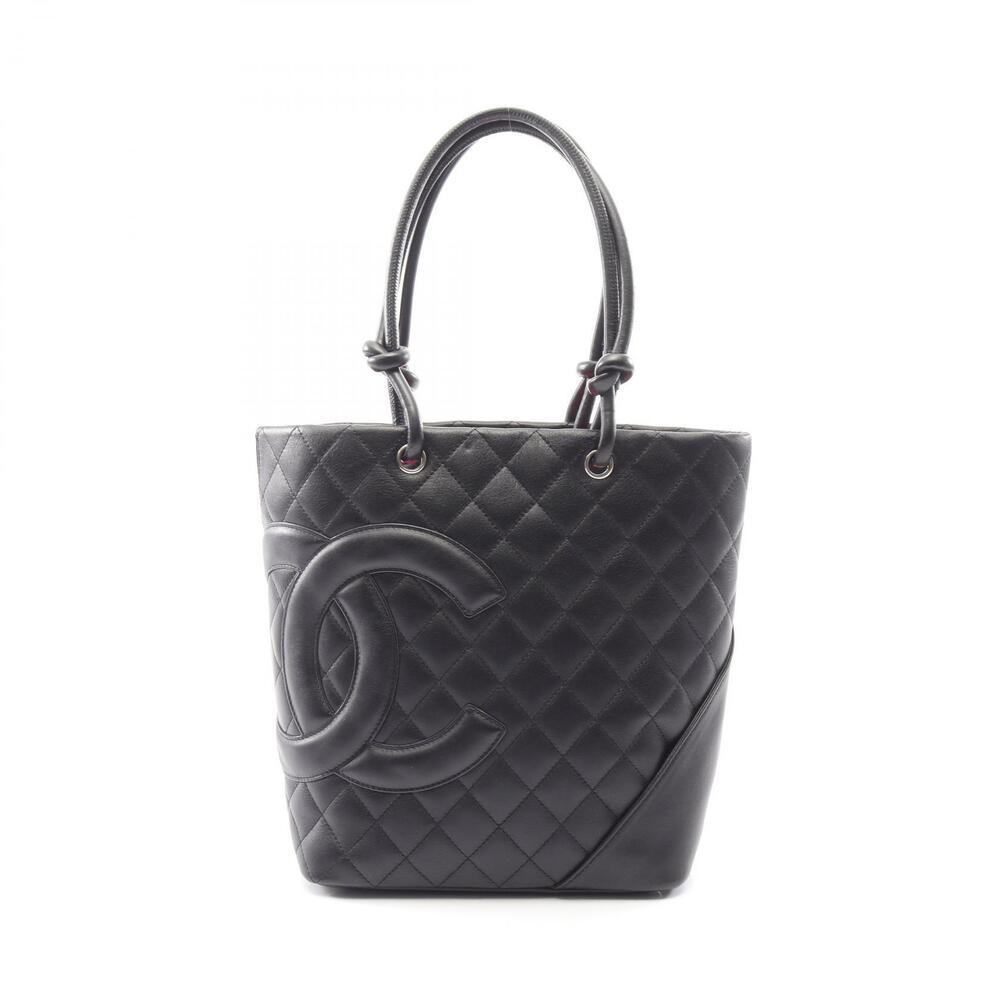 Chanel Cambon Tote Bag Leather Black